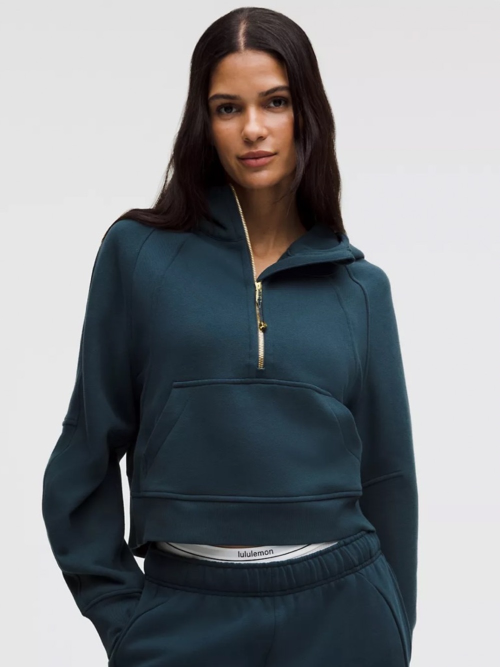 NWT Lululemon Scuba Oversized Half-Zip Hoodie Indochine Blue/Gold